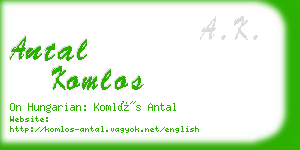 antal komlos business card